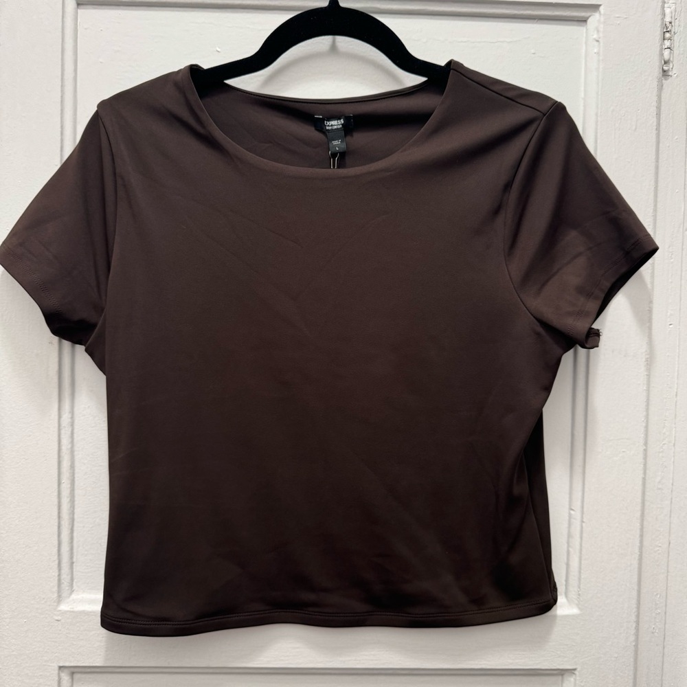 Express Body Contour Brown Shirt